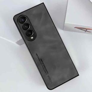 For Samsung Galaxy Z Fold3 5G i.Crystal Lambskin Folding Phone Case(Dark Grey)