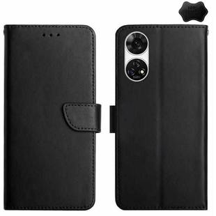 For ZTE Anshin Family A303ZT HT02 Genuine Leather Fingerprint-proof Flip Phone Case(Black)