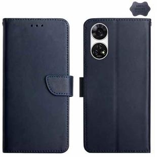 For ZTE Anshin Family A303ZT HT02 Genuine Leather Fingerprint-proof Flip Phone Case(Blue)