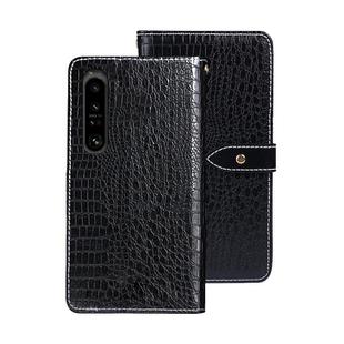 For Sony Xperia 1 V idewei Crocodile Texture Leather Phone Case(Black)