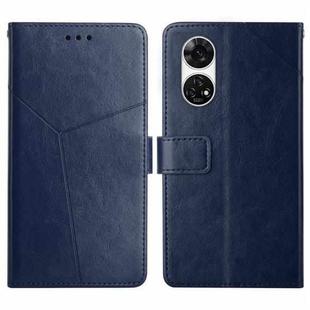 For ZTE Anshin Family A303ZT Y-shaped Pattern Flip Leather Phone Case(Blue)