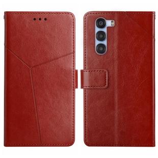 For ZTE nubia S 5G A403ZT Y-shaped Pattern Flip Leather Phone Case(Brown)