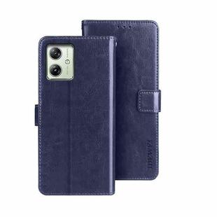 For Motorola Moto G54 5G EU idewei Crazy Horse Texture Leather Phone Case(Blue)