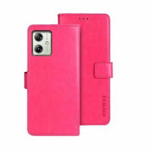 For Motorola Moto G54 5G EU idewei Crazy Horse Texture Leather Phone Case(Rose Red)