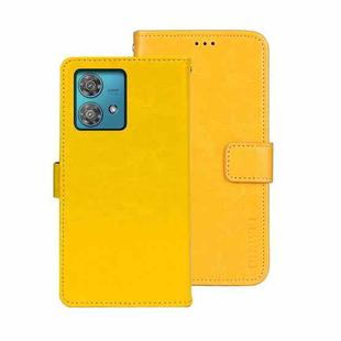 For Motorola Edge 40 Neo idewei Crazy Horse Texture Leather Phone Case(Yellow)