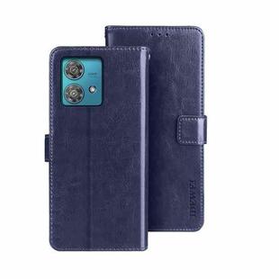 For Motorola Edge 40 Neo idewei Crazy Horse Texture Leather Phone Case(Blue)