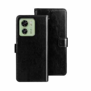 For Motorola Edge 40 5G idewei Crazy Horse Texture Leather Phone Case(Black)