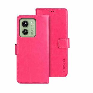 For Motorola Edge 40 5G idewei Crazy Horse Texture Leather Phone Case(Rose Red)