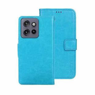 For Motorola Edge 50 Neo idewei Crazy Horse Texture Leather Phone Case(Sky Blue)