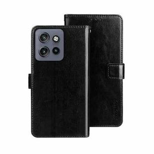 For Motorola Edge 50 Neo idewei Crazy Horse Texture Leather Phone Case(Black)