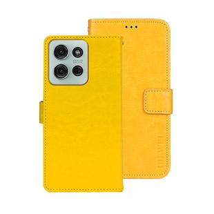 For Motorola Moto G75 5G idewei Crazy Horse Texture Leather Phone Case(Yellow)