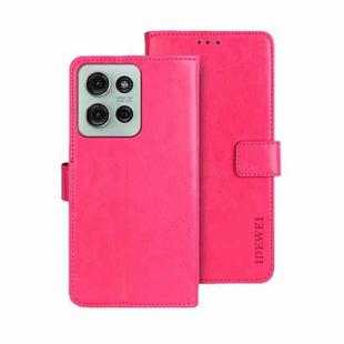 For Motorola Moto G75 5G idewei Crazy Horse Texture Leather Phone Case(Rose Red)