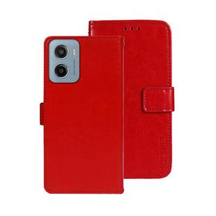 For Motorola Moto E15 idewei Crazy Horse Texture Leather Phone Case(Red)