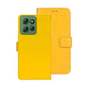 For Motorola Moto G Power 2025 idewei Crazy Horse Texture Leather Phone Case(Yellow)