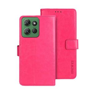 For Motorola Moto G Power 2025 idewei Crazy Horse Texture Leather Phone Case(Rose Red)