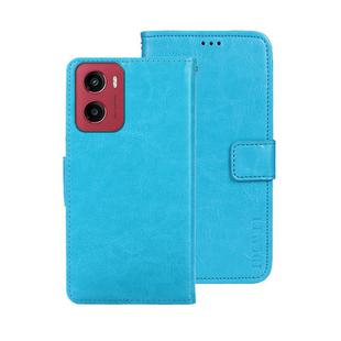 For Motorola Moto G05 idewei Crazy Horse Texture Leather Phone Case(Sky Blue)