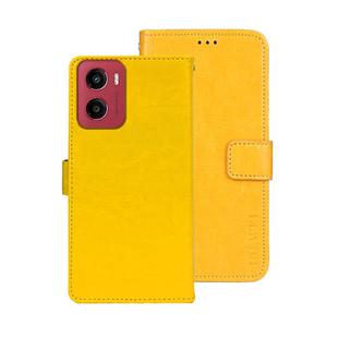 For Motorola Moto G05 idewei Crazy Horse Texture Leather Phone Case(Yellow)