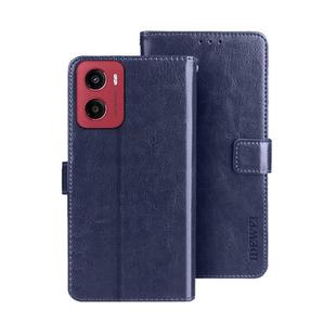 For Motorola Moto G05 idewei Crazy Horse Texture Leather Phone Case(Blue)