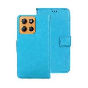 For Motorola Moto G15 idewei Crazy Horse Texture Leather Phone Case(Sky Blue)