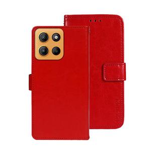 For Motorola Moto G15 idewei Crazy Horse Texture Leather Phone Case(Red)