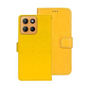 For Motorola Moto G15 idewei Crazy Horse Texture Leather Phone Case(Yellow)