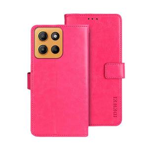 For Motorola Moto G15 idewei Crazy Horse Texture Leather Phone Case(Rose Red)