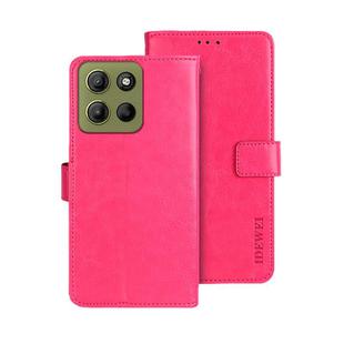 For Motorola Moto G15 Power idewei Crazy Horse Texture Leather Phone Case(Rose Red)
