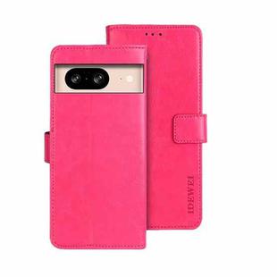 For Google Pixel 8 idewei Crazy Horse Texture Leather Phone Case(Rose Red)