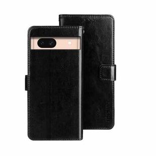 For Google Pixel 8a idewei Crazy Horse Texture Leather Phone Case(Black)