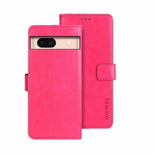 For Google Pixel 8a idewei Crazy Horse Texture Leather Phone Case(Rose Red)