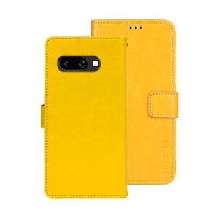 For Google Pixel 9a idewei Crazy Horse Texture Leather Phone Case(Yellow)