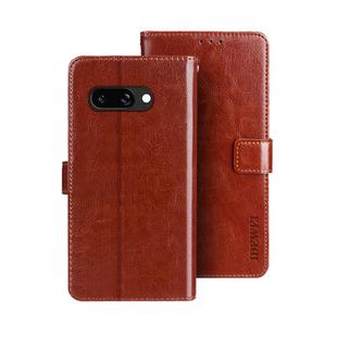 For Google Pixel 9a idewei Crazy Horse Texture Leather Phone Case(Brown)