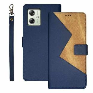 For Motorola Moto G54 5G EU Version idewei Two-color Splicing Leather Phone Case(Blue)