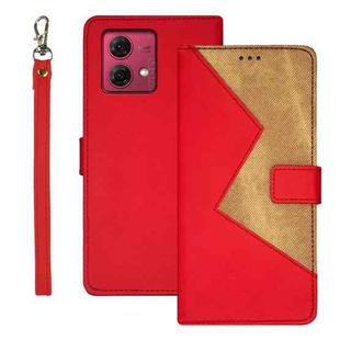 For Motorola Moto G84 5G idewei Two-color Splicing Leather Phone Case(Red)