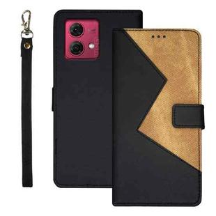 For Motorola Moto G84 5G idewei Two-color Splicing Leather Phone Case(Black)