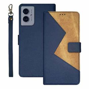 For Motorola Moto G55 5G idewei Two-color Splicing Leather Phone Case(Blue)