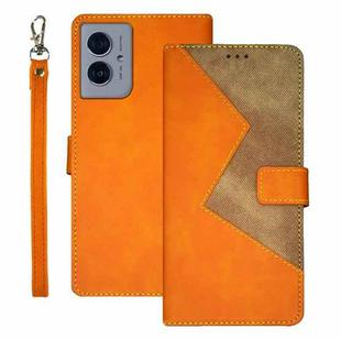 For Motorola Moto G55 5G idewei Two-color Splicing Leather Phone Case(Orange)