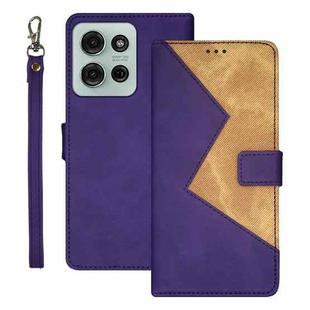 For Motorola Moto G75 5G idewei Two-color Splicing Leather Phone Case(Purple)