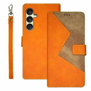 For Samsung Galaxy A35 5G idewei Two-color Splicing Leather Phone Case(Orange)