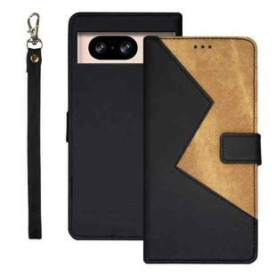 For Google Pixel 8 idewei Two-color Splicing Leather Phone Case(Black)