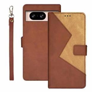 For Google Pixel 8 idewei Two-color Splicing Leather Phone Case(Brown)