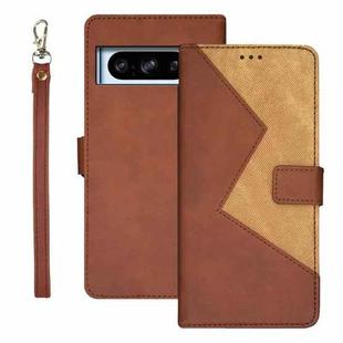 For Google Pixel 8 Pro idewei Two-color Splicing Leather Phone Case(Brown)