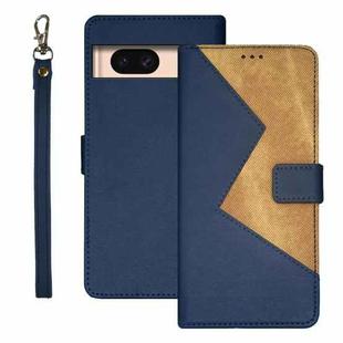 For Google Pixel 8a idewei Two-color Splicing Leather Phone Case(Blue)