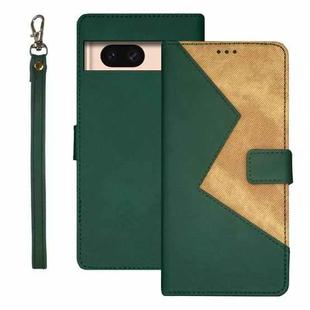 For Google Pixel 8a idewei Two-color Splicing Leather Phone Case(Green)