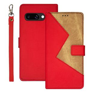 For Google Pixel 9a idewei Two-color Splicing Leather Phone Case(Red)