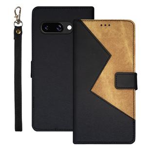 For Google Pixel 9a idewei Two-color Splicing Leather Phone Case(Black)