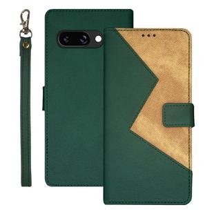 For Google Pixel 9a idewei Two-color Splicing Leather Phone Case(Green)