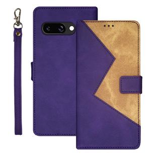 For Google Pixel 9a idewei Two-color Splicing Leather Phone Case(Purple)