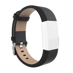 For Fitbit Charge 2 Plastic Leather Watch Band(Black)
