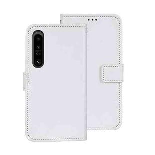 For Sony Xperia 1 V idewei Crazy Horse Texture Leather Phone Case with Holder(White)